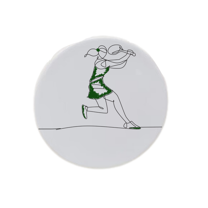 Girl Playing Tennis Disc