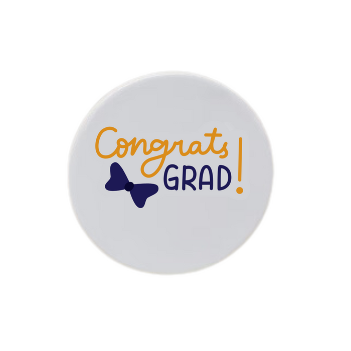Congrats Grad Blue Bow Tie Disc